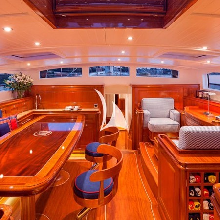 interior of Atalante yacht