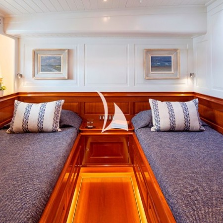 one of the cabins on Atalante yacht