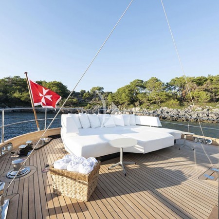 relaxation area at Atlantika sailing yacht charter