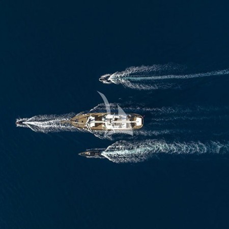 aerial photo of Atlantika sailing yacht charter