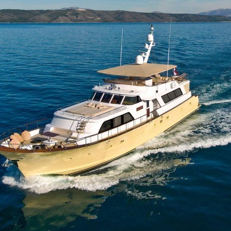 aerial shot of Auriane yacht