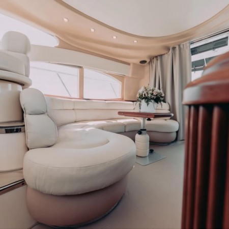 the yacht's interior