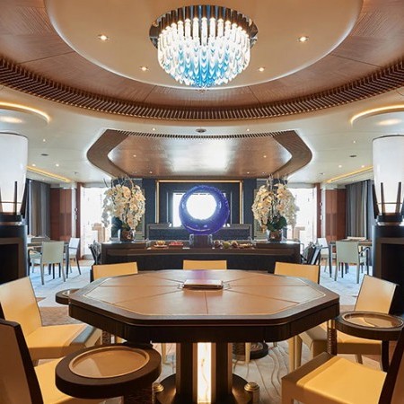 the yacht's interior