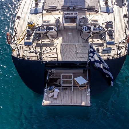 aerial view of Black Lion yacht