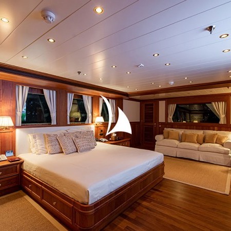 one of the superyacht's cabins