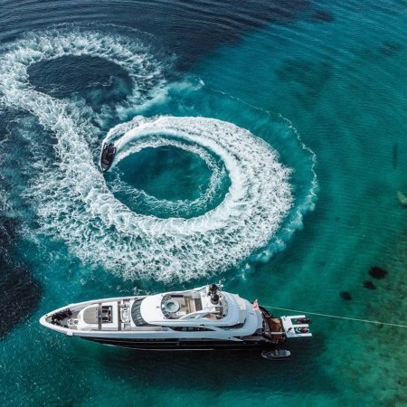 Bliss yacht aerial view