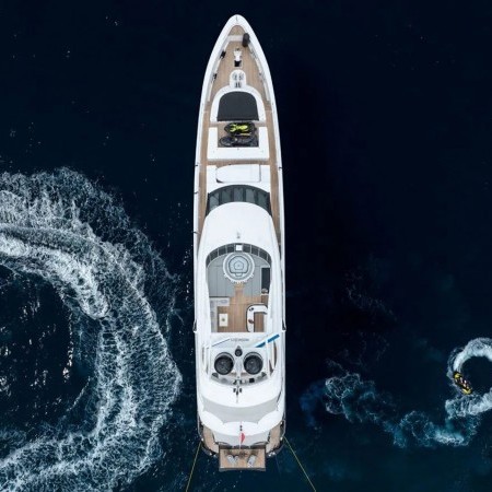 Bliss yacht aerial view