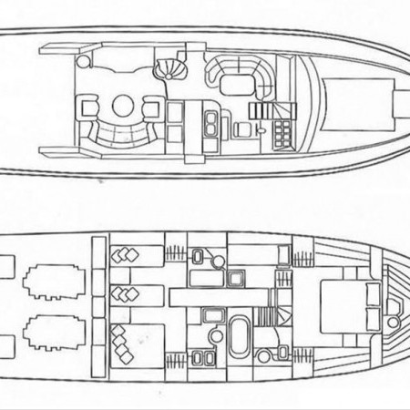 blue n white yacht layout