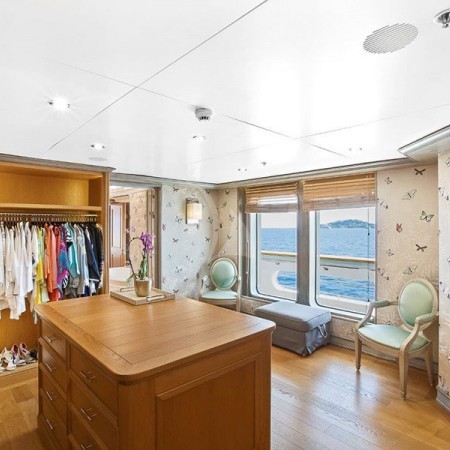 one of the yacht's luxurious cabins