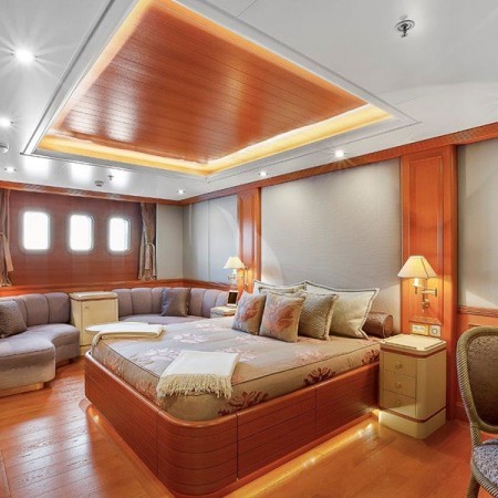 one of the superyacht's luxurious cabins