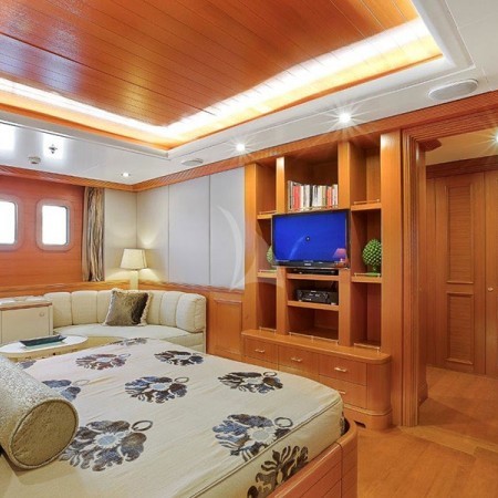 one of the superyacht's luxurious cabins