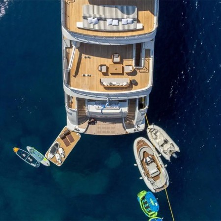 aerial view of Boji yacht charter