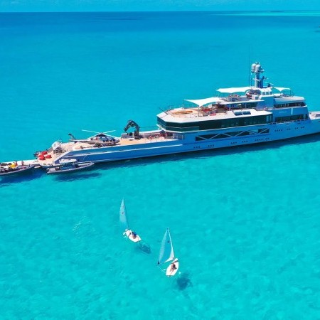 aerial photo of Bold superyacht charter