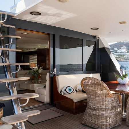 the back of the yacht
