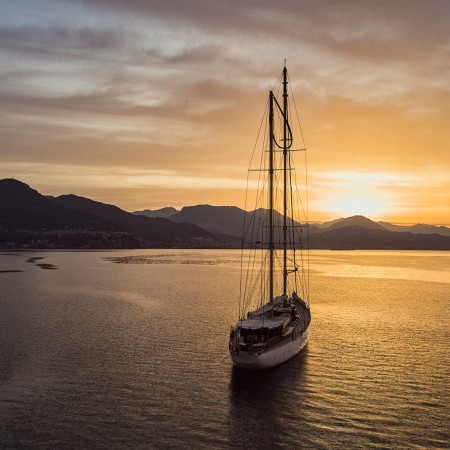 aerial view of Chronos sailboat