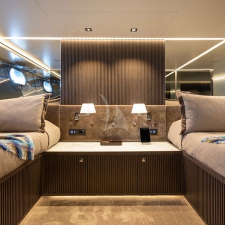 Cloud Atlas yacht's twin cabin