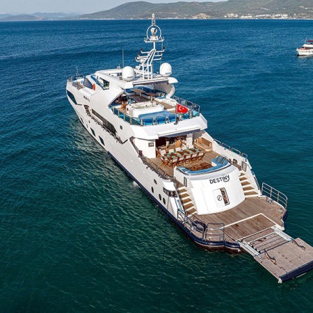 aerial view of Destiny yacht