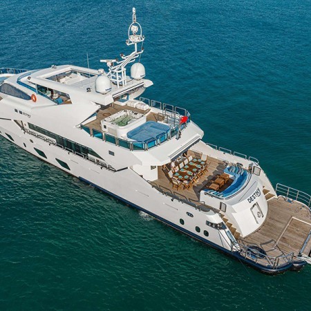 aerial view of Destiny yacht