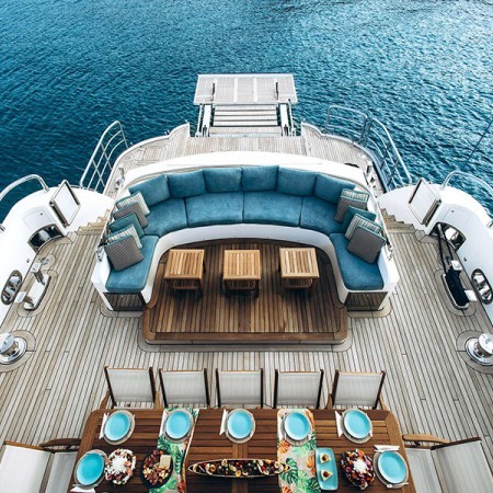 spacious deck lounging areas