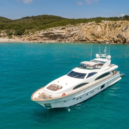 aerial photo of Dolce Vita IV yacht charter