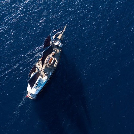 aerial view of Dunia Baru yacht