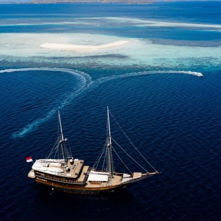 aerial view of Dunia Baru yacht