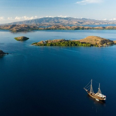 aerial view of Dunia Baru yacht