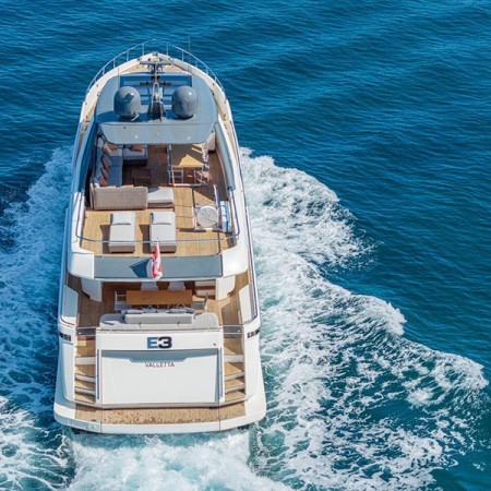 aerial view of E3 yacht