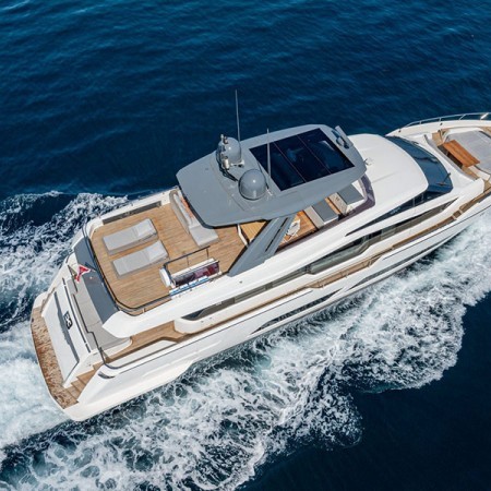 E3 yacht aerial view