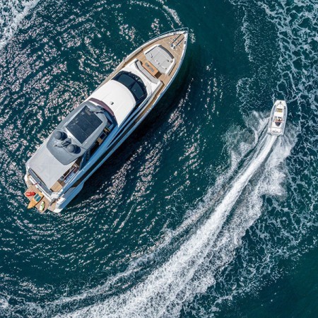 E3 yacht aerial view