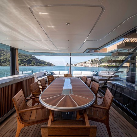 yacht's deck dining