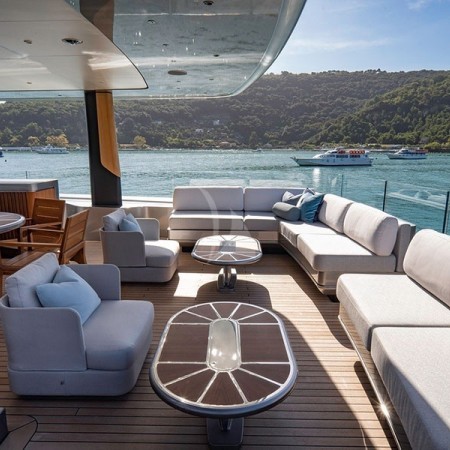 deck lounge of Enterprise yacht