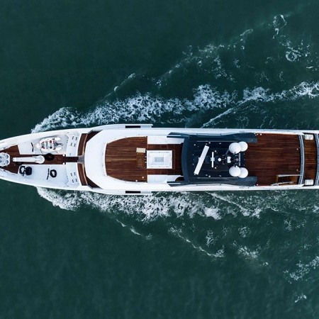 aerial view of Entourage superyacht