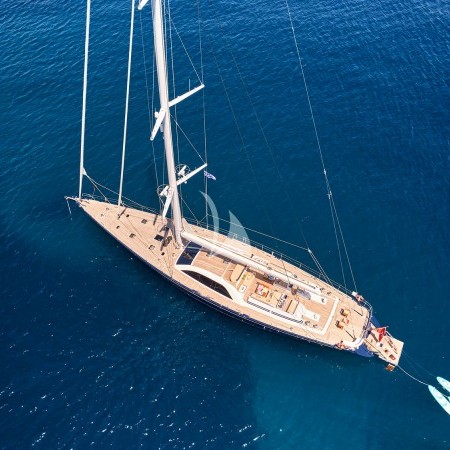 aerial photo of Eratosthenes sailboat
