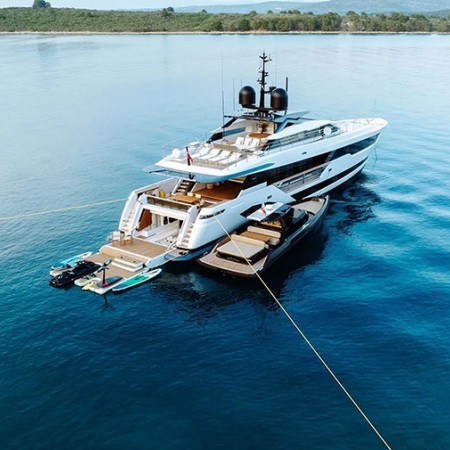 aerial shot of Erolia superyacht