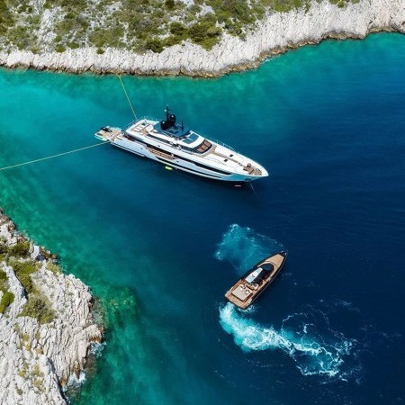 aerial photo of Erolia superyacht