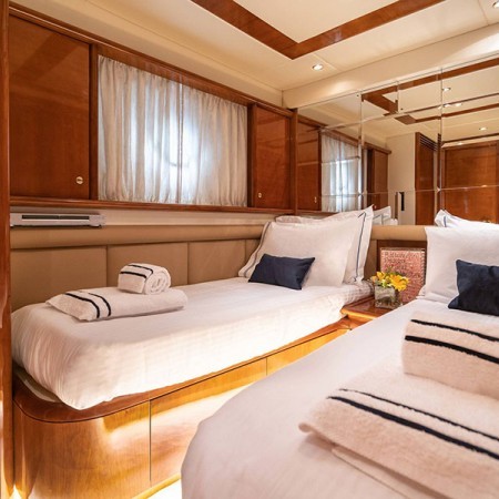 twin cabin for two charter guests