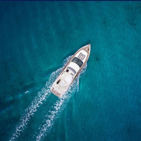 aerial view of Estia Zeus yacht