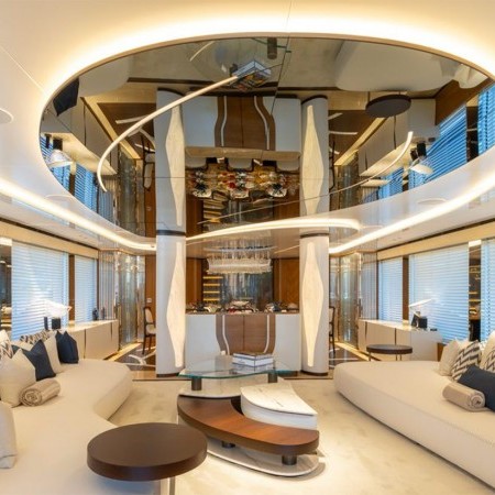 the yacht's interior