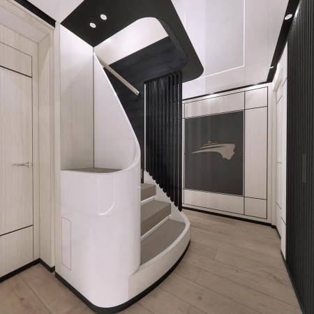 staircase on Eva4Eva superyacht