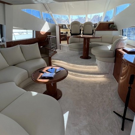 the yacht's interior
