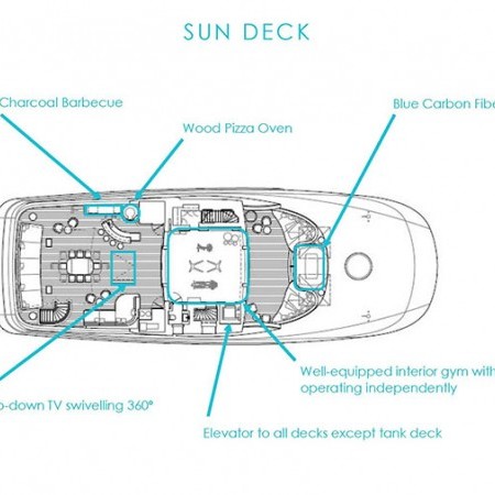 layout of Faith Superyacht charter by Feadship