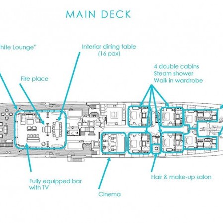 layout of Faith Yacht charter by Feadship