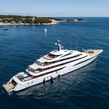 aerial view of Faith yacht charter