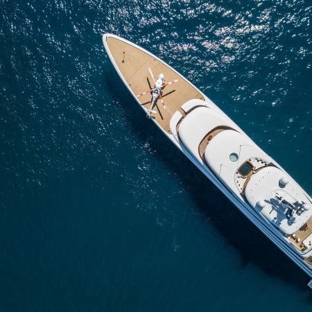 aerial view of Faith yacht charter