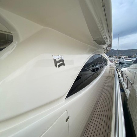 side view of the yacht