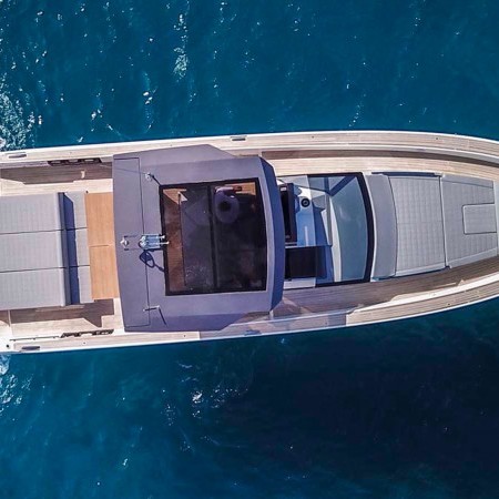 aerial view of fiart 43 yacht Mykonos