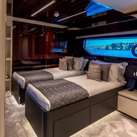 double cabin of the superyacht
