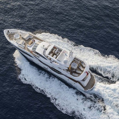 aerial photo of Fleur yacht charter