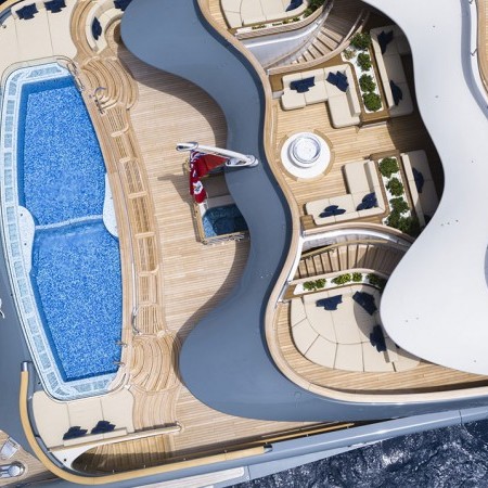 aerial view of Flying Fox yacht